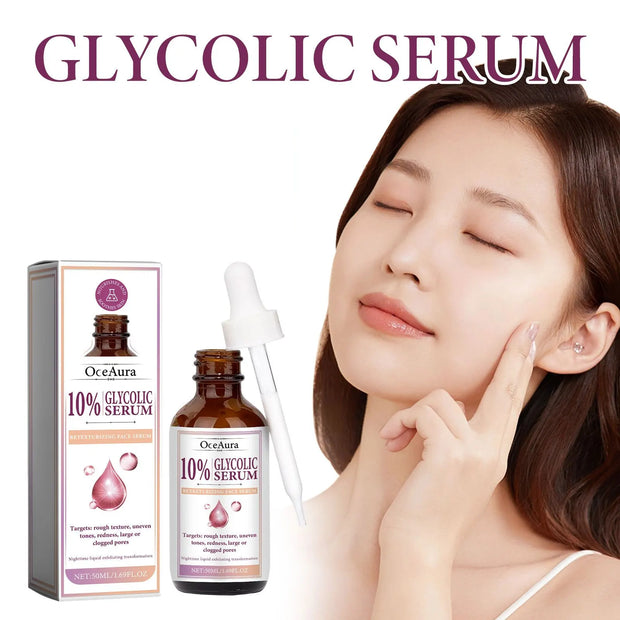 Glycolic Acid 10% Toning Solution Fade Fine Lines Firming Face Serum Improve Facial Dryness Redness Glycolic Acid Repair Essence