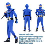 Boys Girls Ninja Cosplay Costume for Kids Anime Samurai Costume Kung Fu Dragon Ninja Jumpsuit With Weapon Outfit Party Halloween