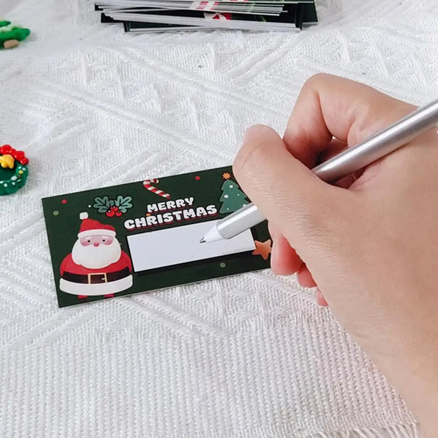 10pcs Christmas Scratch Cards Set DIY Gift Vouchers with Santa Claus & Tree Designs, Fun Holiday Party Game Prizes