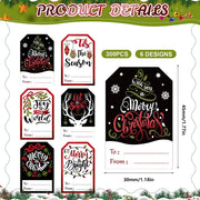 Christmas Gift Wrapping Label Stickers Holiday Celebration Write-On Tags Birthday Back-to-School Labels SantaClaus Seal Stickers