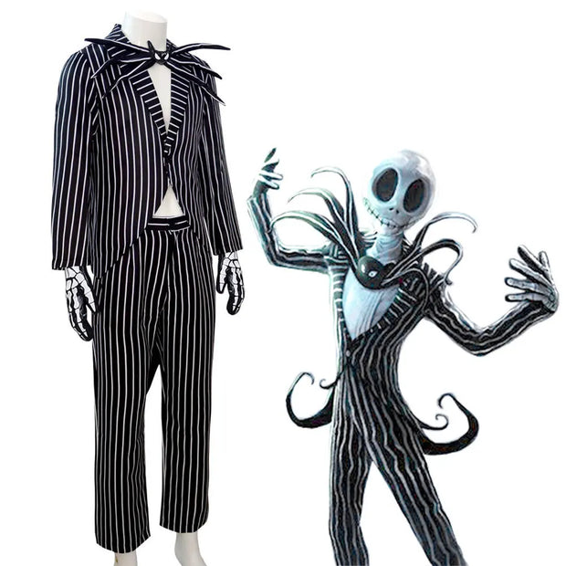 The Nightmare Before Christmas Cosplay Costume Jack Skellington Cosplay Jack Mask Uniform Clothes Suit Halloween Xmas Costumes