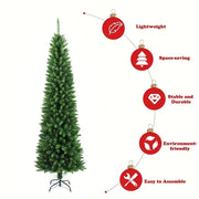 Artificial Christmas Tree Pointed Head PVC Pencil Green Christmas Tree 1.2m To 2.7m Home Christmas Atmosphere Decoration Supplie