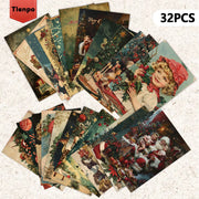 32pcs Christmas star piece 3.94x5.7in Christmas card, message card, vintage postcard, Christmas greeting card