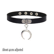 Woman Black Bat Punk Choker Collar Necklace Sexy PU Leather Heart Lock Key Spike Gothic Cosplay Accessories Party Jewelry New