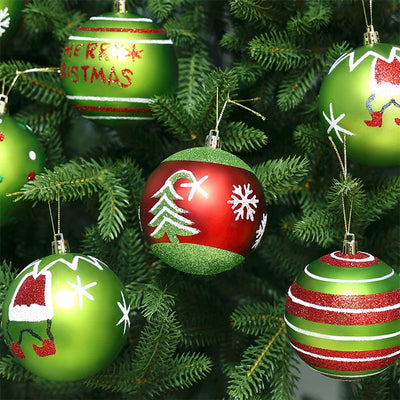 12pcs Creative Christmas Tree Balls Ornaments Plastic Hanging Shatterproof Tree Ornaments for Xmas Party Outdoor Indoor Decor