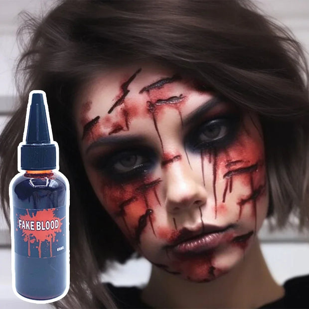 Halloween Fake Blood Prop 60ml Horror Cosplay Liquid Blood Cosmetics Artificial Plasma Supplies Pranks DIY Halloween Supplies