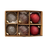 Set/6pcs Christmas Bauble,Glass Balls Ornaments Perfect for Tree Decoration Beautiful Hangers Decors Eye-catching Accent