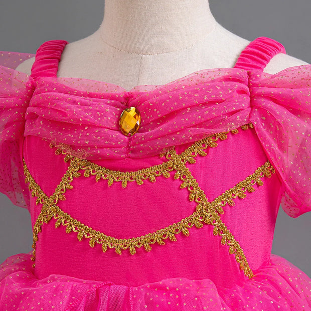 Jasmine Costume for Kids Girl Fancy Birthday Party Gown Princess Dress Carnival Children Clothing 2024 New Halloween Disguise