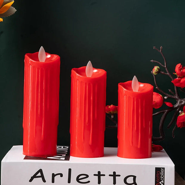 Red Flameless Shake Led Candles Light Swing light Led Battery Power Candles Lamp Electronic Led Lamp Halloween Home Decor