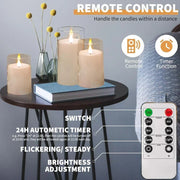 Led Electronic Candles Light Flameless Remote Timer Flickering Lamp Clear Acrylic Glass Battery Powered Wedding Party Christmas