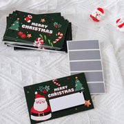 10pcs Christmas Scratch Cards Set DIY Gift Vouchers with Santa Claus & Tree Designs, Fun Holiday Party Game Prizes