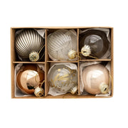 Set/6pcs Christmas Bauble,Glass Balls Ornaments Perfect for Tree Decoration Beautiful Hangers Decors Eye-catching Accent