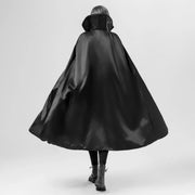 Halloween Vampire Costume Adult Kids Dracula Devil Witch Cosplay Cape Medieval Gothic Steampunk Death Cloak Lace-Up