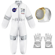 Kids Astronaut Cosplay Costume Nasa Boys Girls Spaceman Pilot Child Halloween Dress Up One-piece Jumpsuit Outfit Party Bodysuit