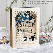 Christmas 3D Greeting Card Creative Small Card Exquisite and Premium Christmas Eve Gift Elk Decoration Gold Greeting Card 2025