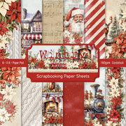 24 Sheets 6"X6" Wintry Christmas Paper Pad Pattern Papers Design Paper for Decorative Craft Scrapbooking Album DIY Handmade