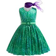 Inside Out Joy Cosplay Costume Princess Dress+Wig+Hairpin For Kids Girls Halloween Carnival Birthday Happiness Dress Up