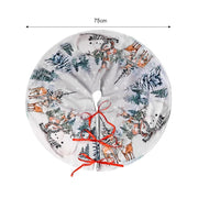 Christmas Tree Skirt Xmas Tree Mat Plush Trees Skirts Flowers Surround Bottom Carpet Base Round Cover Rug New Year Party Decor