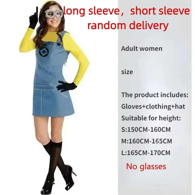 Anime Minions Full Family Cosplay Costume Boy Girl Dress Kids Adult Jumpsuits Masquerade Despicable Me Carnival Party Dress Up