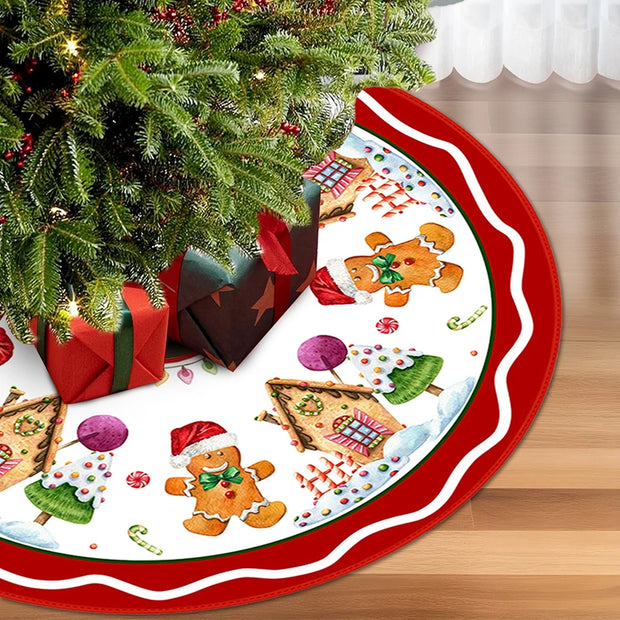 Snowman Reindeer Christmas Tree Skirt Snowflake Xmas Tree Mat Christmas Decorations For Home Winter Holiday New Year Gifts