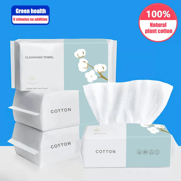 100 Pumps Thickened Disposable Face Towel 100Cotton Soft Fabric Travel Cleansing Dry Wet Makeup Remover Pearl Cotton Reusable