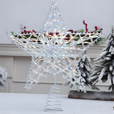 Glittering Gold Star Christmas Tree Topper Ornament Festive Holiday Decoration for Xmas Tree - Sparkling Tree Top Hat Decor