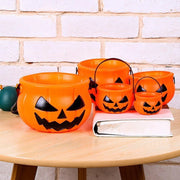 Popular Halloween Pumpkin Bucket Candy Bucket Kids Candy Trick Or Treat Prop Halloween Party Decoration Prop Supplies 5PCS