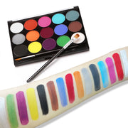 15 Color Water-Soluble Body Paint Palette Set Cosmetic,Safe,Non-toxic Fluorescent & Matte Halloween Makeup Face Painting Cosplay
