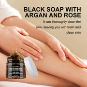 Black Cleansing Soap Deep Exfoliating Moisturizing Soft Skin Darkness Remover Oil Control Reduce Acne Brighten Body Scrub Cream