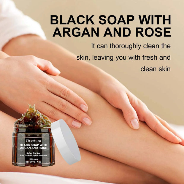 Black Cleansing Soap Deep Exfoliating Moisturizing Soft Skin Darkness Remover Oil Control Reduce Acne Brighten Body Scrub Cream