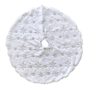 78/90Cm Christmas Tree Skirt White Plush Christmas Tree Foot Carpet Snowflake Faux Fur Christmas Tree Base Cover Decoration Home