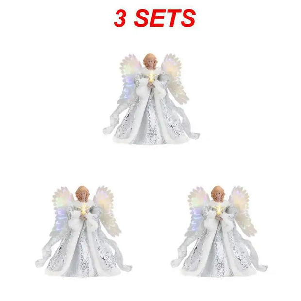 New Christmas Tree Decoration Golden Angel Dolls Tree Top Star LED Glowing Pendant Christmas Tree Top Decoratiostival decoration