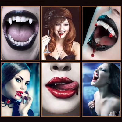 Retractable Vampire Teeth Halloween Dentures Vampire Teeth Horror Halloween Cosplay Party Decoration Reusable Halloween