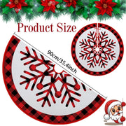 1pcChristmas Tree Skirt Snowflake Red Black White Plaid Christmas Carpet Decoration Mall Window Christmas Tree Base Skirt Decora