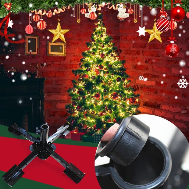 Christmas Tree Stand 360° Rotating Artificial Tree Bracket Electric Outlets Adjustable Universal Christmas Tree Metal Base 2023