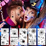 10PC Large 3D Spider Temporary Tattoos Scary Halloween Makeup Kit For Women Adults Kid Halloween Decal Fake Face Tattoos Sticker