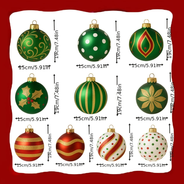 10 Christmas ball-shaped ornaments for decorating trees, made of plastic hollow panels and rods, Christmas decorations
