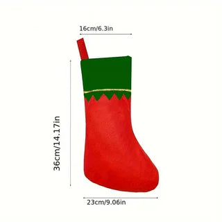 Felt Christmas Stockings for Christmas Fireplace Hanging Stocking Red Non-Woven Fabric with Golden Trim