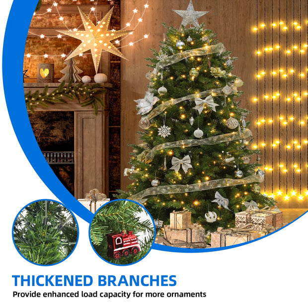 TAUS 6ft 7.5ft Prelit Artificial Christmas Tree w/ 2 Light Color & 8 to 11 Modes