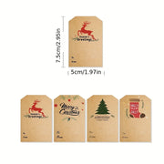 300pcs/Roll Christmas Writable Self-Adhesive Labels 2" X 2.76" | Multi - Purpose Holiday Gift Packaging, Daily General Labels