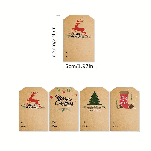 300pcs/Roll Christmas Writable Self-Adhesive Labels 2" X 2.76" | Multi - Purpose Holiday Gift Packaging, Daily General Labels