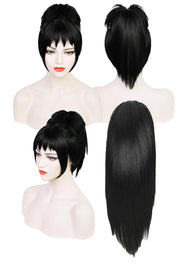 Lydia Deetz Cosplay Women Fantasia Black Music Performance Dress Collar Movie Beetle Disguise Costume Girls Outfits Halloween