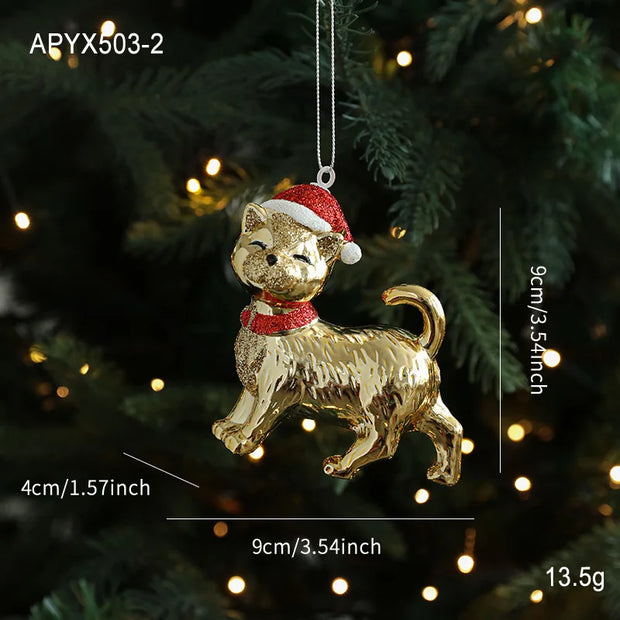 Christmas Tree Ornaments Natal Gold Bear Bell for ChristmasTree Hanging Pendants Home Party Decor New Year Navidad Decor
