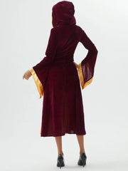 Medieval Retro Gothic Hoodie Witch Long Skirt Luxury Women's Party Dress Cosplay Vampire Halloween Adult Costume