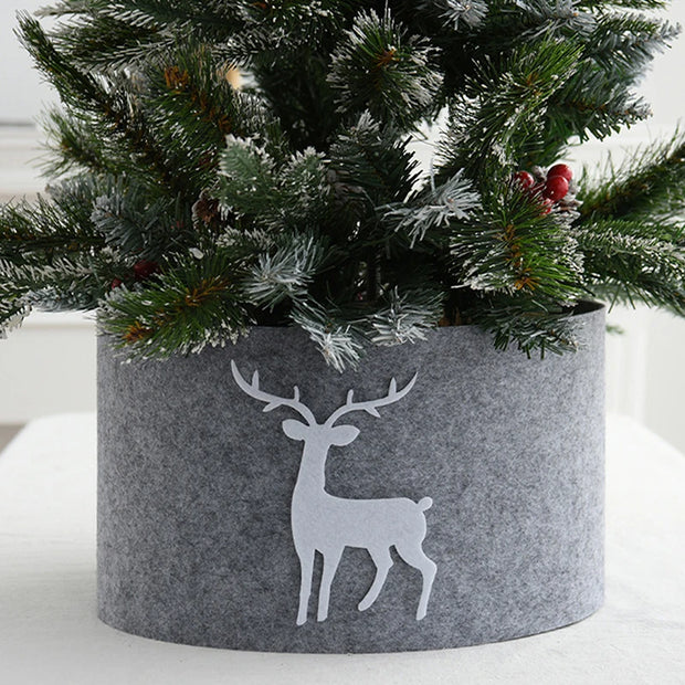 Christmas Tree Decoration Grey Bottom Skirt Feet Covering Skirts Christmas Home Party Tree Cover Decorative Supplies