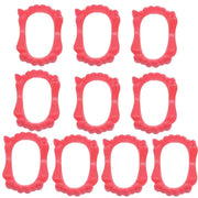 10 pcs/set Glow Luminous Dentures Werewolf Cosplay Costume Prop Halloween Fake Teeth Plastic Zombie Fake Teeth