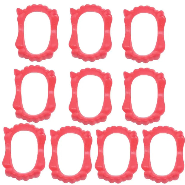 10 pcs/set Glow Luminous Dentures Werewolf Cosplay Costume Prop Halloween Fake Teeth Plastic Zombie Fake Teeth