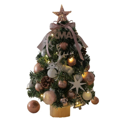 Light Up Small Artificial Christmas Tree, Decorated with Ornament for Home, Festive Ornament Durable and non-toxic PVC