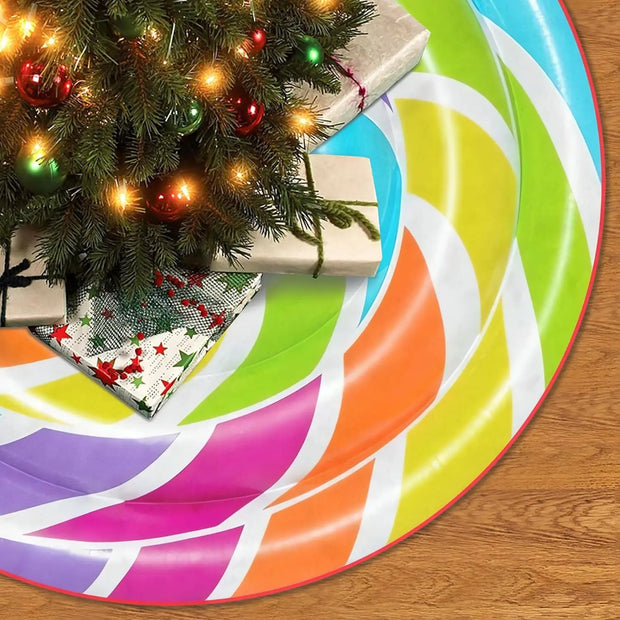 Forest Wreath Christmas Tree Skirt 36" Fall Tree Skirt Mushroom Fox Rabbit Deer Tree Mat for Thanksgiving Christmas