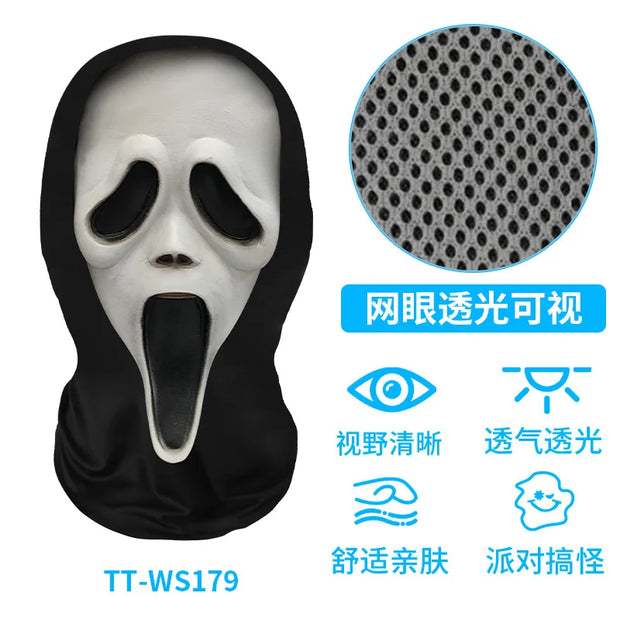 Halloween Horror Masks Skull Ghost Funny Masquerade Scream Digital Print Thriller Grimace Mask Cosplay Props Party Mask